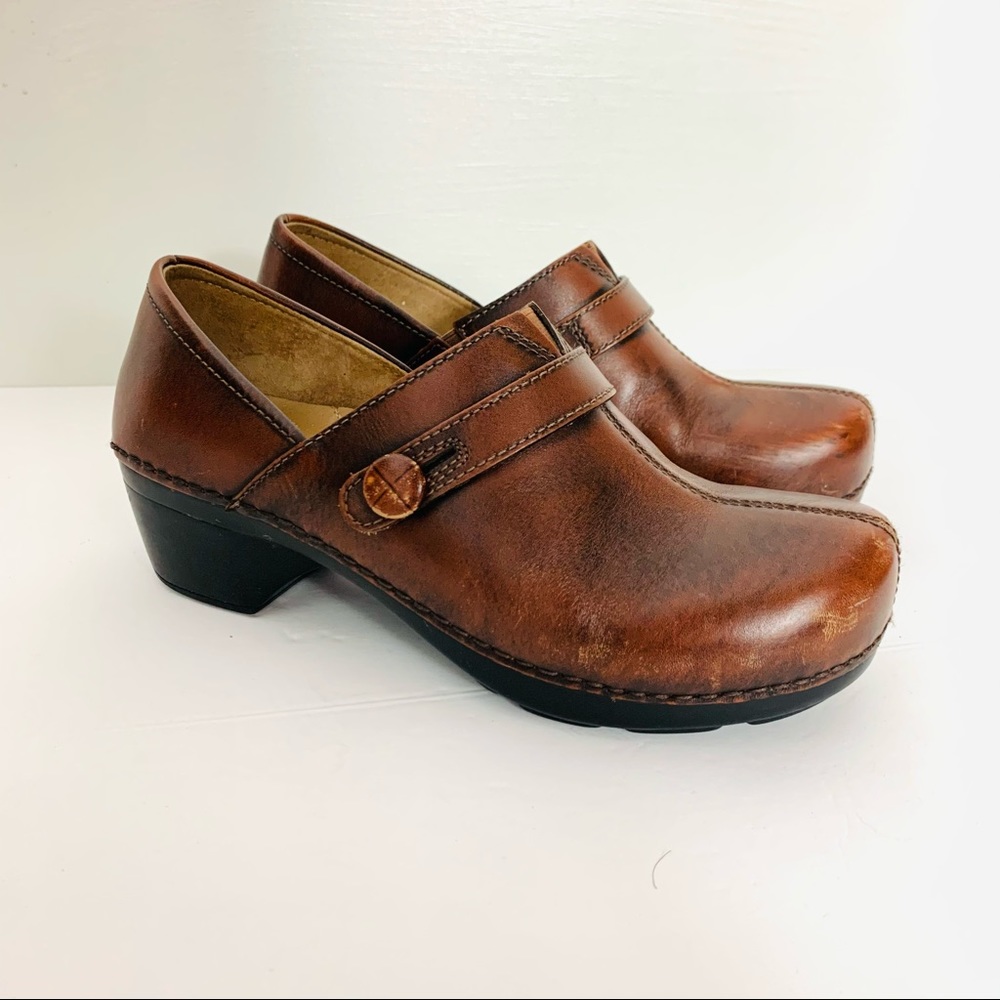 DANSKO Brown Leather Clogs